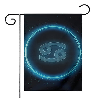 Blue Cancer Zodiac Sign Print House Flag