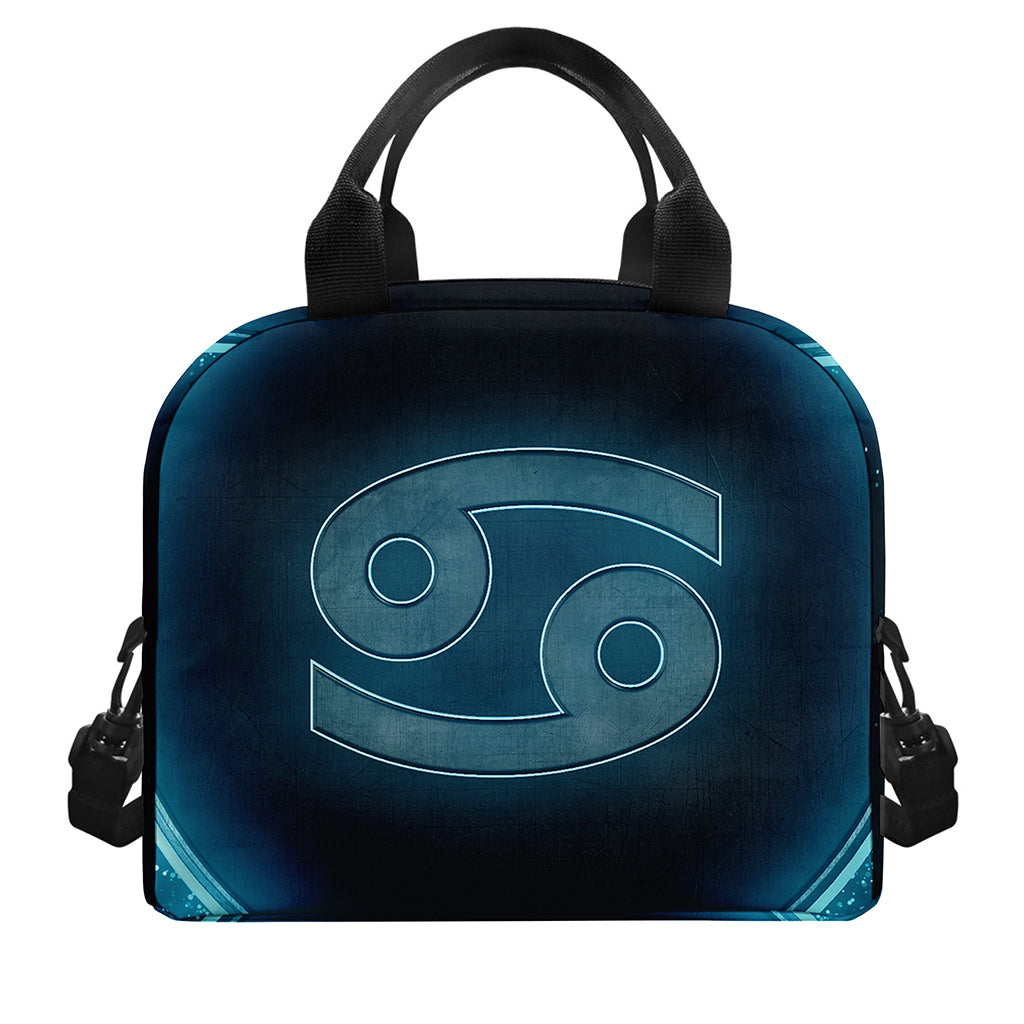 Blue Cancer Zodiac Sign Print Insulated Lunch Bag