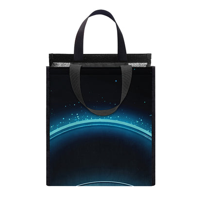 Blue Cancer Zodiac Sign Print Insulated Lunch Tote