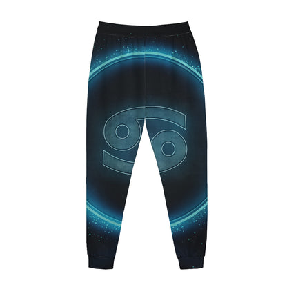 Blue Cancer Zodiac Sign Print Jogger Pants