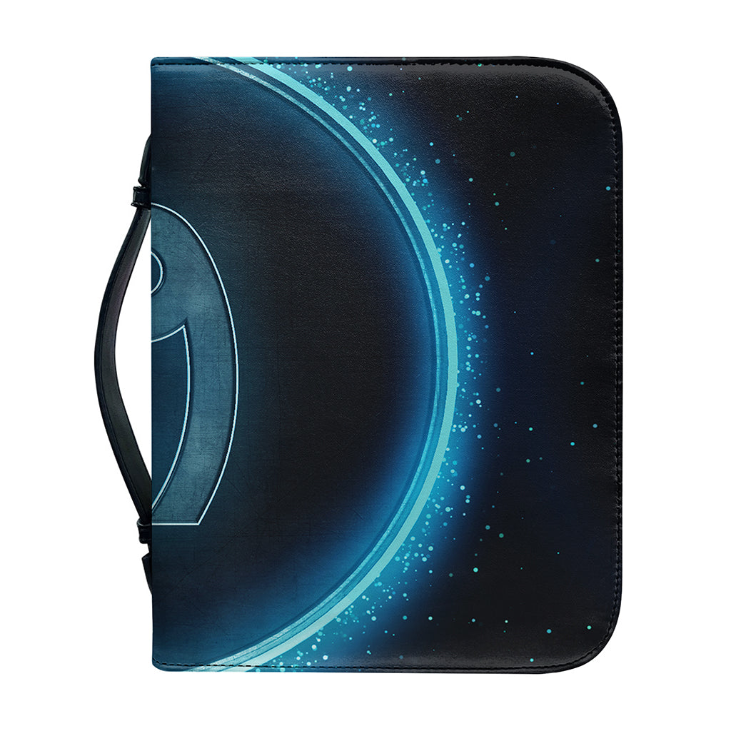 Blue Cancer Zodiac Sign Print Leather Bible Cover