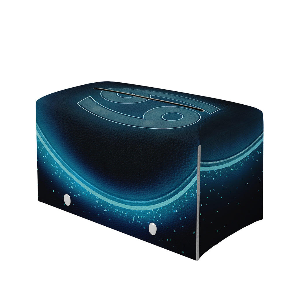 Blue Cancer Zodiac Sign Print Leather Tissue Box Cover