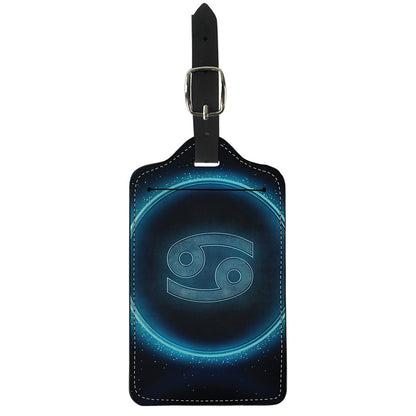 Blue Cancer Zodiac Sign Print Luggage Tag