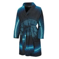 Blue Cancer Zodiac Sign Print Men's Bathrobe