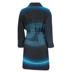 Blue Cancer Zodiac Sign Print Men's Bathrobe