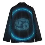 Blue Cancer Zodiac Sign Print Men's Blazer