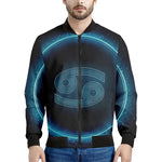 Blue Cancer Zodiac Sign Print Men's Bomber Jacket