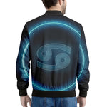 Blue Cancer Zodiac Sign Print Men's Bomber Jacket