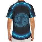 Blue Cancer Zodiac Sign Print Men's Deep V-Neck Shirt