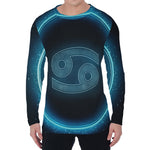 Blue Cancer Zodiac Sign Print Men's Long Sleeve T-Shirt