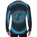 Blue Cancer Zodiac Sign Print Men's Long Sleeve T-Shirt