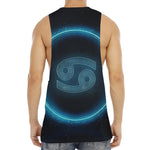 Blue Cancer Zodiac Sign Print Men's Muscle Tank Top