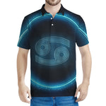 Blue Cancer Zodiac Sign Print Men's Polo Shirt