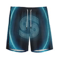 Blue Cancer Zodiac Sign Print Men's Athletic Shorts