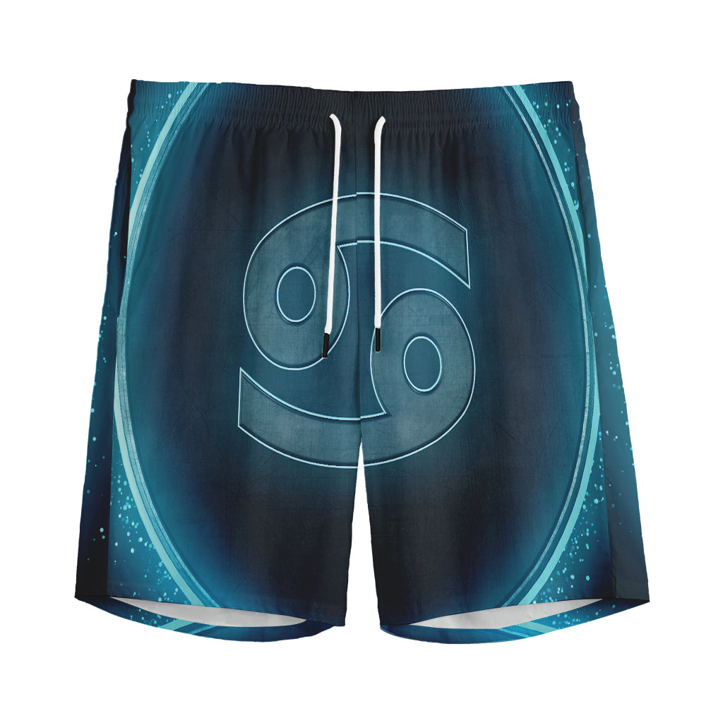 Blue Cancer Zodiac Sign Print Men's Sports Shorts