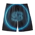 Blue Cancer Zodiac Sign Print Men's Swim Trunks