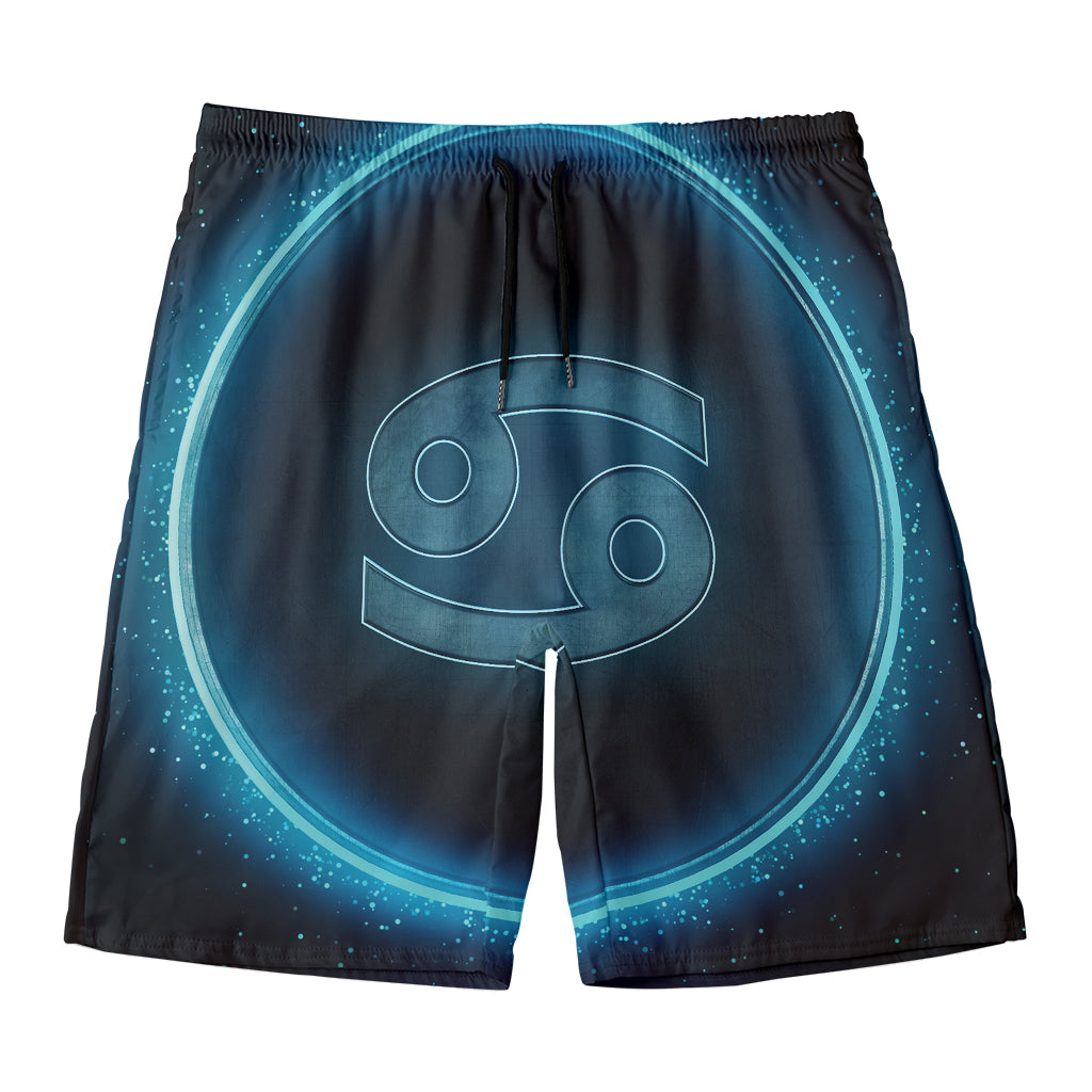 Blue Cancer Zodiac Sign Print Men's Swim Trunks