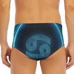 Blue Cancer Zodiac Sign Print Men's Triangle Swim Briefs