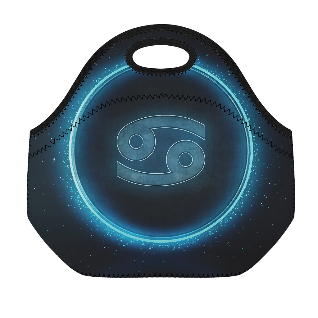 Blue Cancer Zodiac Sign Print Neoprene Lunch Bag