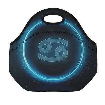 Blue Cancer Zodiac Sign Print Neoprene Lunch Bag