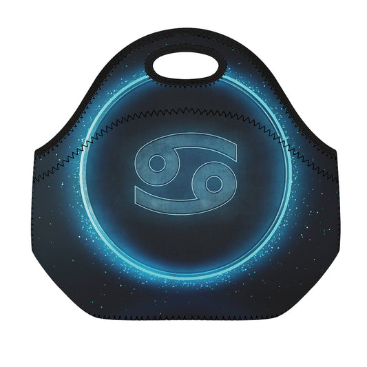 Blue Cancer Zodiac Sign Print Neoprene Lunch Bag