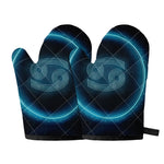Blue Cancer Zodiac Sign Print Oven Mitts