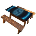 Blue Cancer Zodiac Sign Print Picnic Table Cover