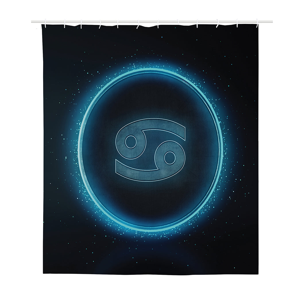 Blue Cancer Zodiac Sign Print Polyester Shower Curtain