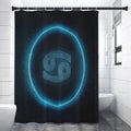 Blue Cancer Zodiac Sign Print Premium Shower Curtain
