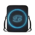 Blue Cancer Zodiac Sign Print Rectangular Crossbody Bag