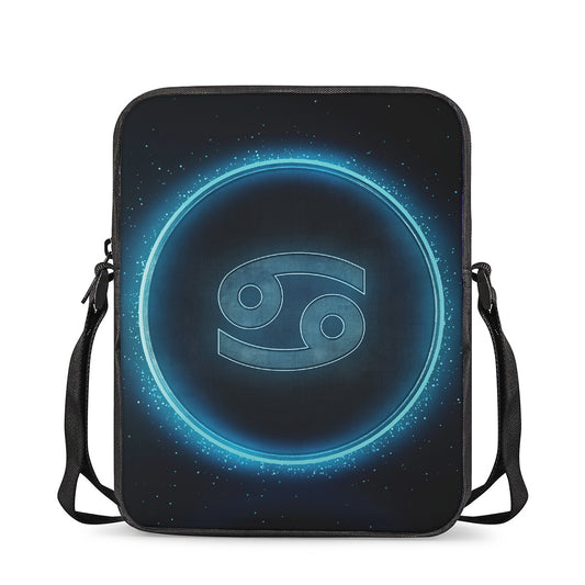 Blue Cancer Zodiac Sign Print Rectangular Crossbody Bag