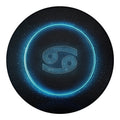 Blue Cancer Zodiac Sign Print Round Blanket