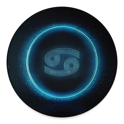 Blue Cancer Zodiac Sign Print Round Floor Mat