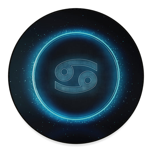 Blue Cancer Zodiac Sign Print Round Floor Mat