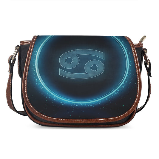 Blue Cancer Zodiac Sign Print Saddle Bag