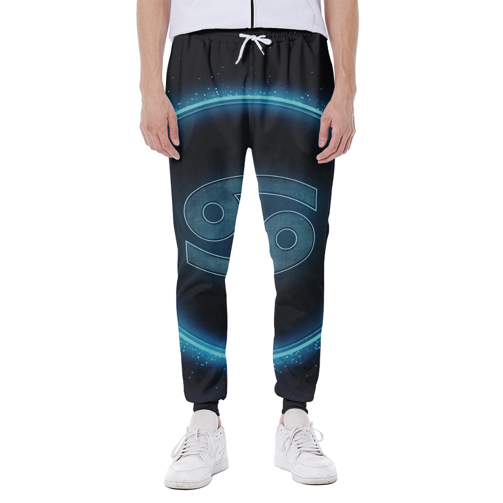 Blue Cancer Zodiac Sign Print Scuba Joggers