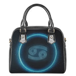 Blue Cancer Zodiac Sign Print Shoulder Handbag