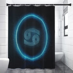 Blue Cancer Zodiac Sign Print Shower Curtain