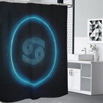 Blue Cancer Zodiac Sign Print Shower Curtain