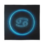 Blue Cancer Zodiac Sign Print Silk Bandana