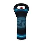 Blue Cancer Zodiac Sign Print Single Neoprene Wine Tote