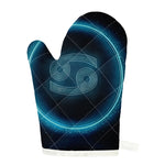 Blue Cancer Zodiac Sign Print Single Oven Mitt