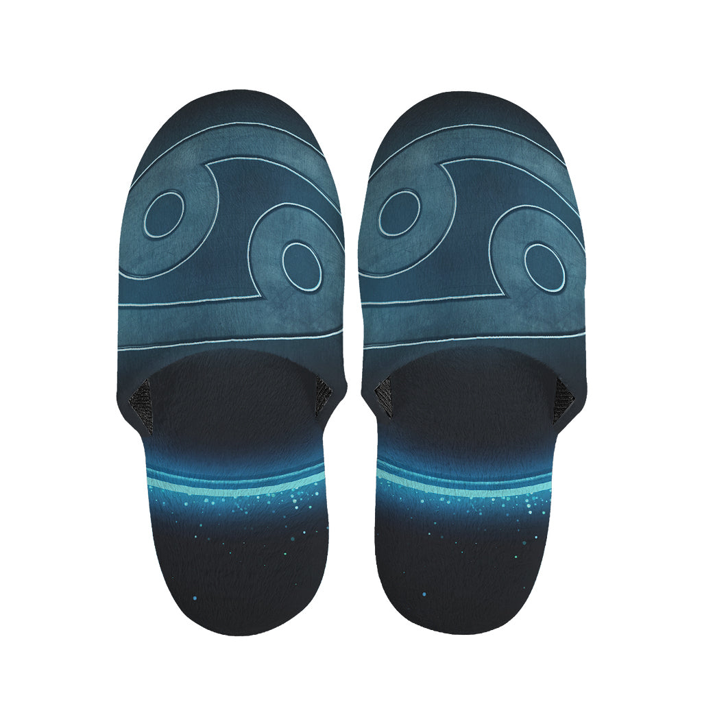 Blue Cancer Zodiac Sign Print Slippers