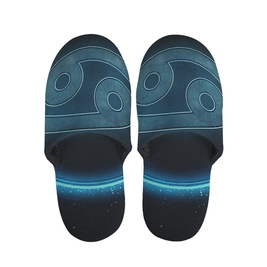 Blue Cancer Zodiac Sign Print Slippers