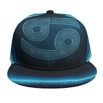 Blue Cancer Zodiac Sign Print Snapback Cap