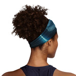 Blue Cancer Zodiac Sign Print Sports Headband