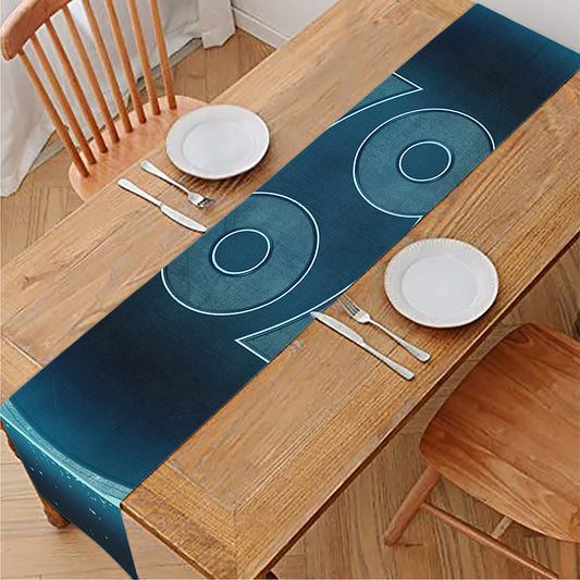 Blue Cancer Zodiac Sign Print Table Runner