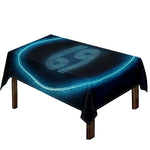 Blue Cancer Zodiac Sign Print Tablecloth