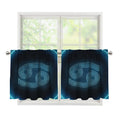 Blue Cancer Zodiac Sign Print Tier Curtains