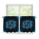 Blue Cancer Zodiac Sign Print Tier Curtains